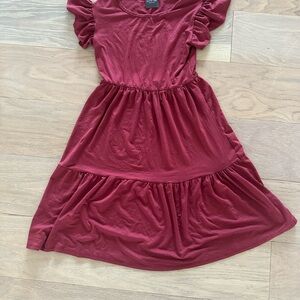 Olivia Rae Red Tiered Ruffled Sundress with Puff Cap Sleeves